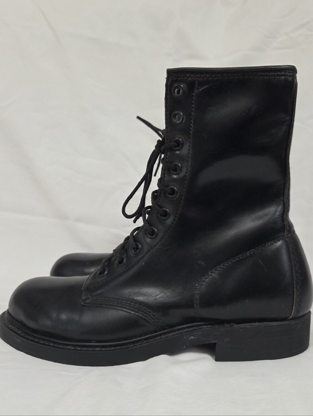 Vintage Lehigh Black Leather Safety Boots W8 M6